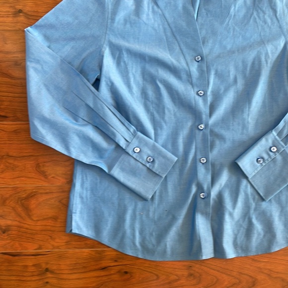 Orvis Blue Long Sleeve Button Front Shirt Top - Picture 3 of 7